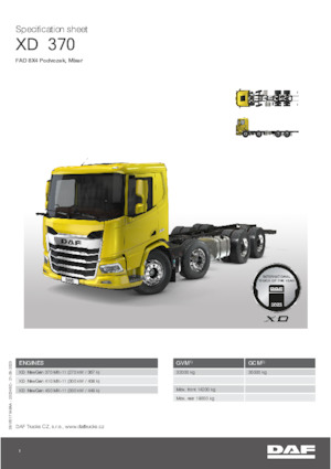 Telaio rigido DAF XD 370 FAD Mixer
