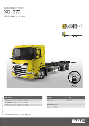 Telaio rigido DAF XD 450 FAN Low Deck