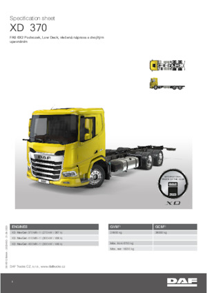 Telaio rigido DAF XD 370 FAS Low Deck