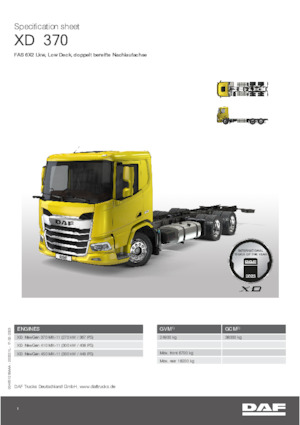 Telaio rigido DAF XD 370 FAS Low Deck