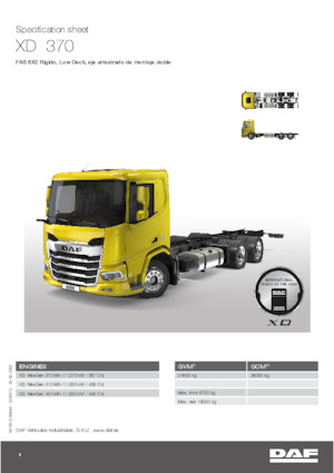 Telaio rigido DAF XD 370 FAS Low Deck