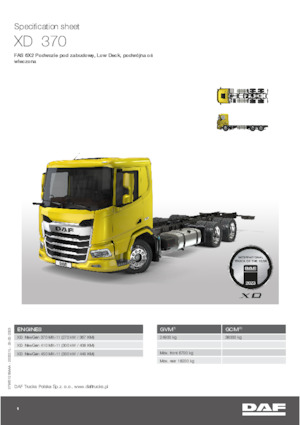 Telaio rigido DAF XD 370 FAS Low Deck