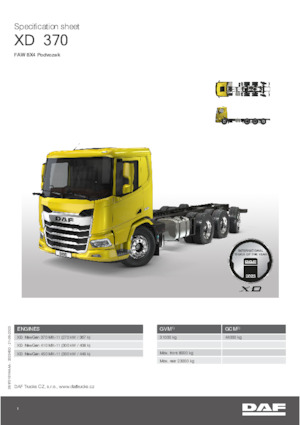 Telaio rigido DAF XD 370 FAW