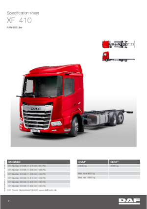 Telaio rigido DAF XF 410 FAN 