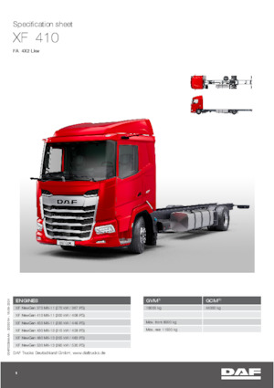 Telaio rigido DAF XF 410 FA