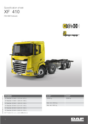 Telaio rigido DAF XF 410 FAC