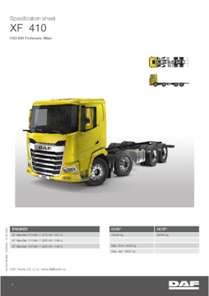 Telaio rigido DAF XF 410 FAD Mixer