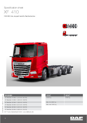 Telaio rigido DAF XF 410 FAK
