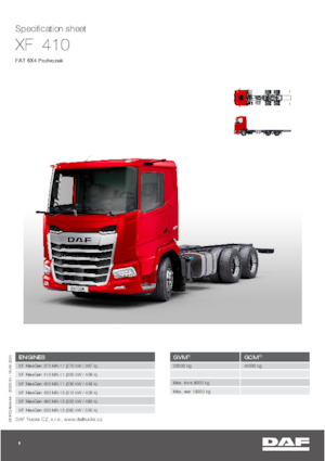 Telaio rigido DAF XF 410 FAT