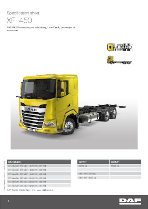 Telaio rigido DAF XF 480 FAS Low Deck