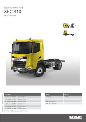 Telaio rigido DAF XFC 480 FA