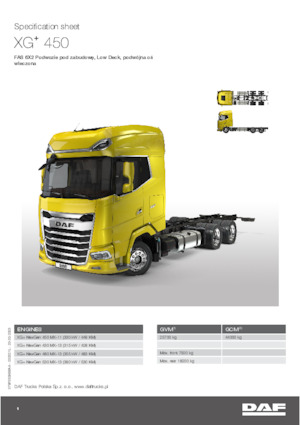 Telaio rigido DAF XG+ 450 FAS Low Deck