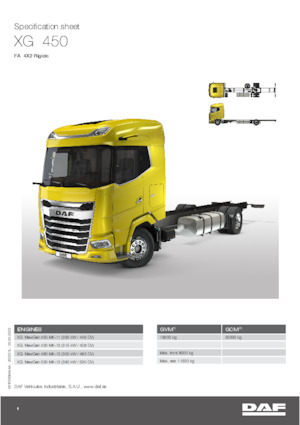 Telaio rigido DAF XG 480 FA