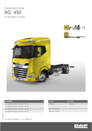 Telaio rigido DAF XG 480 FA Low Deck