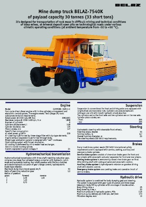 Dumper Rigidi Belaz 7540K