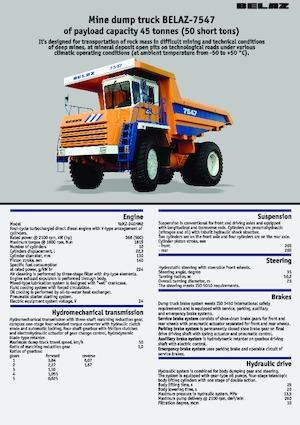 Dumper Rigidi Belaz 7547