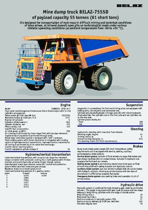 Dumper Rigidi Belaz 7555D