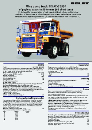 Dumper Rigidi Belaz 7555F