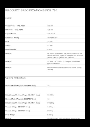 Dumper Rigidi Caterpillar 785