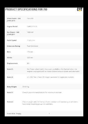 Dumper Rigidi Caterpillar 793