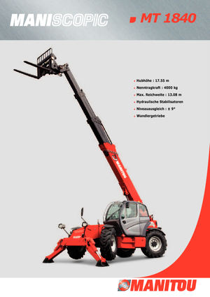 Sollevatori Telescopici Fissi Manitou MT 1840 Comfort