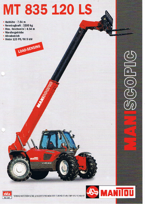 Sollevatori Telescopici Fissi Manitou MT 835 T 120 LS