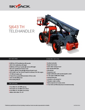 Sollevatori Telescopici Fissi Skyjack SJ643 TH