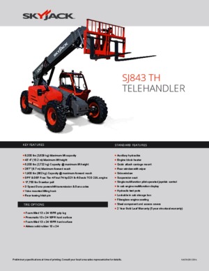 Sollevatori Telescopici Fissi Skyjack SJ843 TH