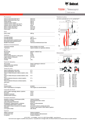 Sollevatori Telescopici Fissi Bobcat T 2250