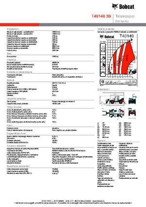 Sollevatori Telescopici Fissi Bobcat T40140 IIIB