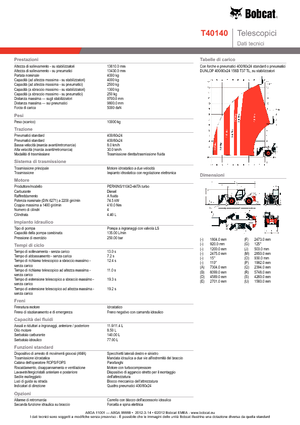 Sollevatori Telescopici Fissi Bobcat T 40140