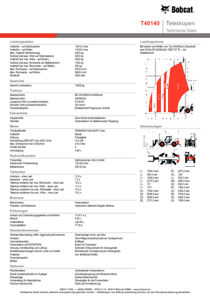 Sollevatori Telescopici Fissi Bobcat T 40140