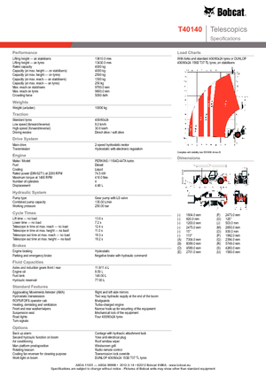 Sollevatori Telescopici Fissi Bobcat T 40140