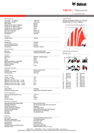 Sollevatori Telescopici Fissi Bobcat T 40170