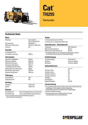 Sollevatori Telescopici Fissi Caterpillar TH255