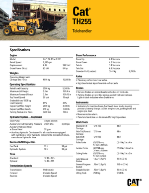 Sollevatori Telescopici Fissi Caterpillar TH255