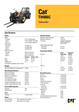 Sollevatori Telescopici Fissi Caterpillar TH406C