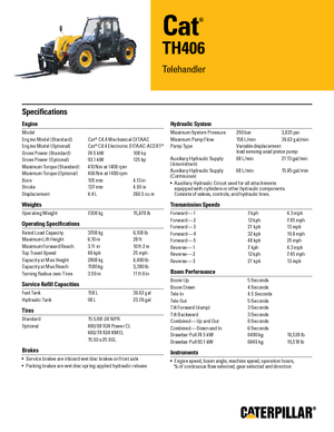 Sollevatori Telescopici Fissi Caterpillar TH406