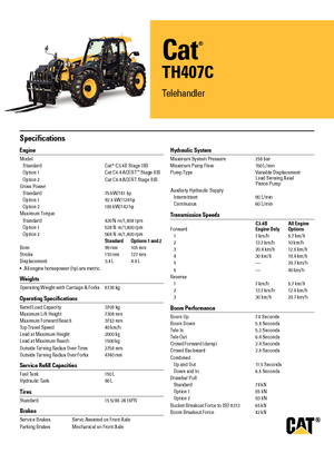 Sollevatori Telescopici Fissi Caterpillar TH407C