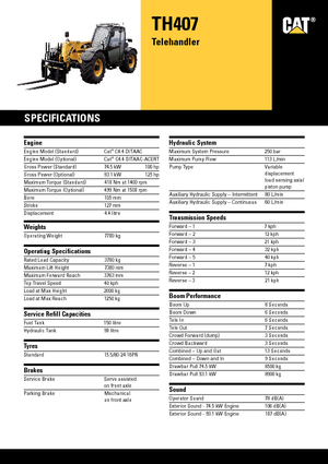 Sollevatori Telescopici Fissi Caterpillar TH407