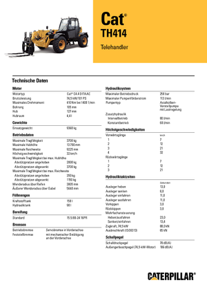 Sollevatori Telescopici Fissi Caterpillar TH414