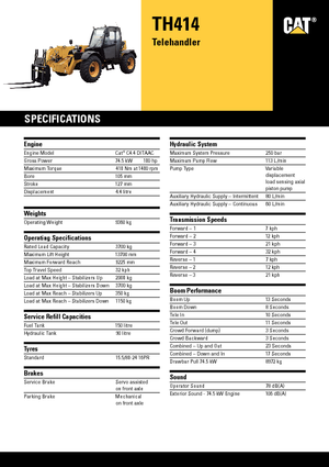 Sollevatori Telescopici Fissi Caterpillar TH414