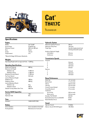 Sollevatori Telescopici Fissi Caterpillar TH417C