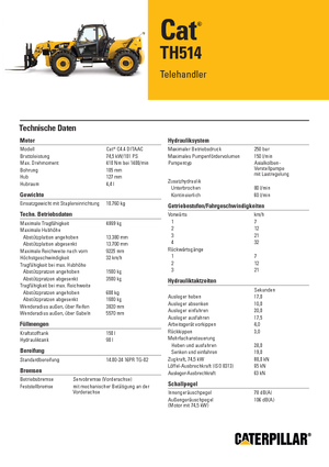 Sollevatori Telescopici Fissi Caterpillar TH514