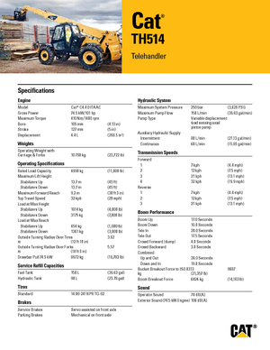 Sollevatori Telescopici Fissi Caterpillar TH514