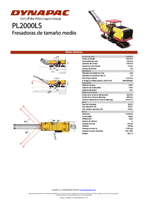 Frese stradali gommate/cingolate Dynapac PL 2000 LS