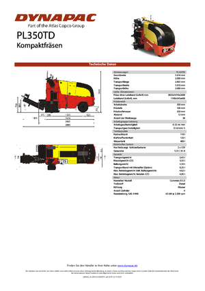 Frese stradali gommate/cingolate Dynapac PL 350 TD