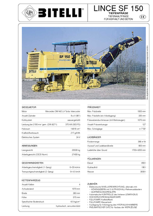 Frese stradali gommate/cingolate Bitelli SF 150