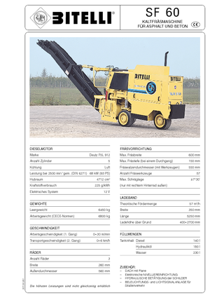 Frese stradali gommate/cingolate Bitelli SF 60