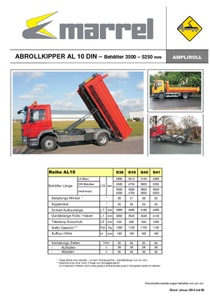 Autocarri con cassone ribaltabile roll off Marrel AL 10 DIN 41 B